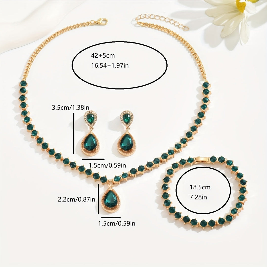 ELEGANT GEOMETRIC CRYSTAL JEWELLERY SET