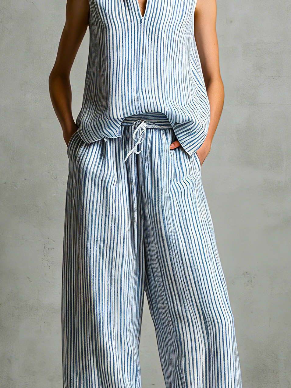 Livia | Complete Palazzo Set in Stripes
