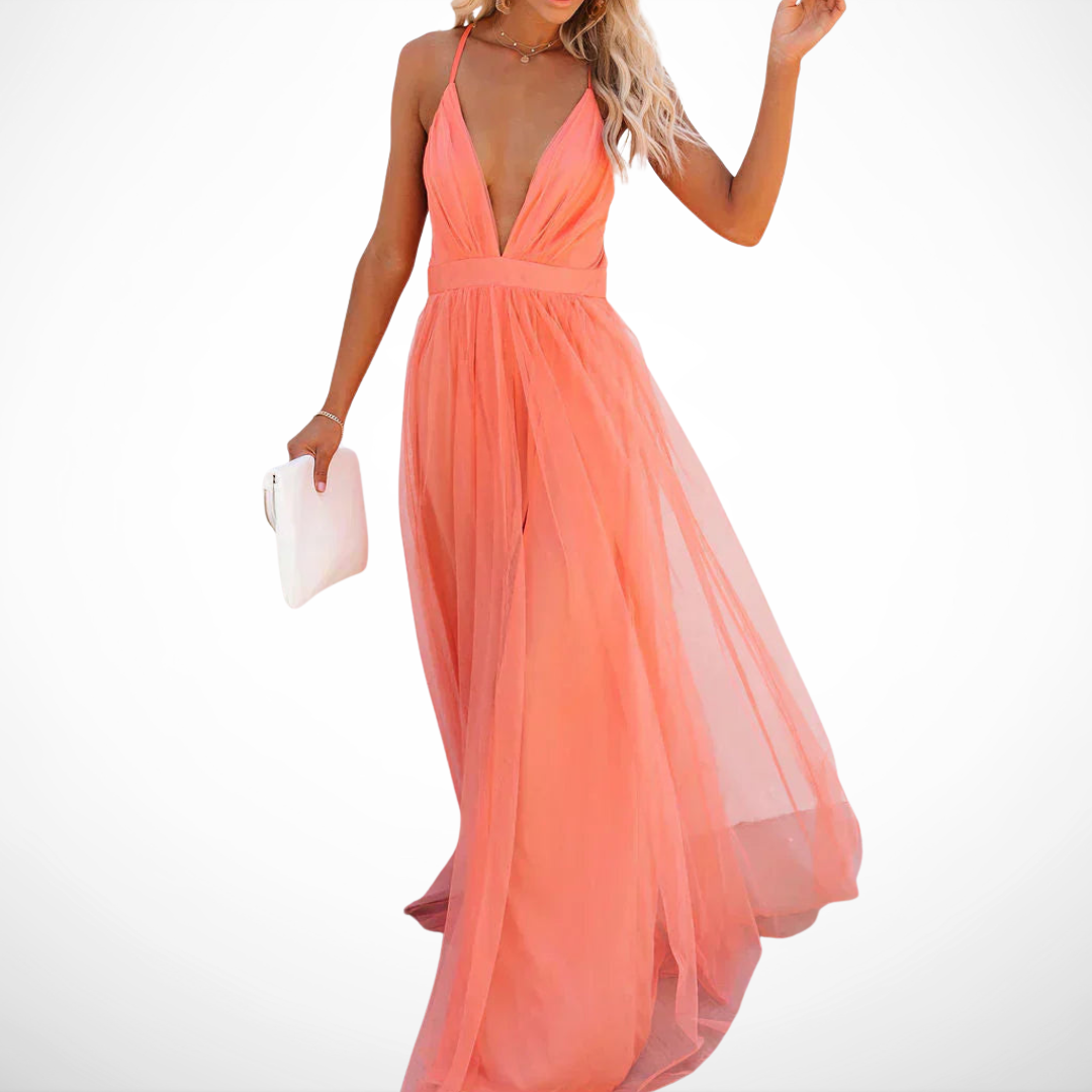Rose | Coral Light Maxi Dress