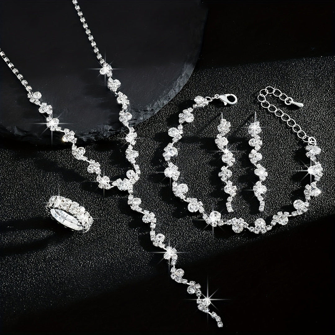 VALERINE | HIGH-END SPARKLE FLOWER JEWELLERY SET