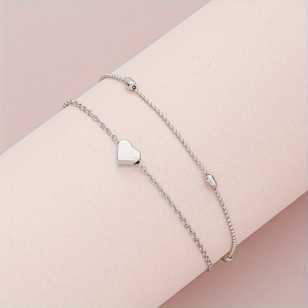 LAYERED HEART & PEARL JEWELLERY SET
