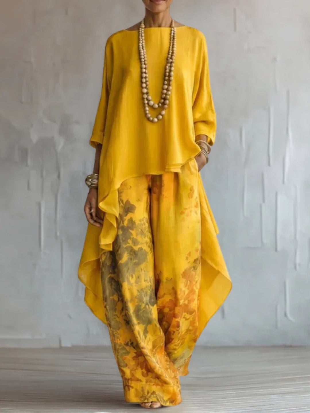 Geneva | Asymmetrical Fluid Floral Outfit