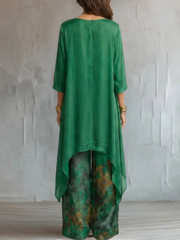 Geneva | Asymmetrical Fluid Floral Outfit