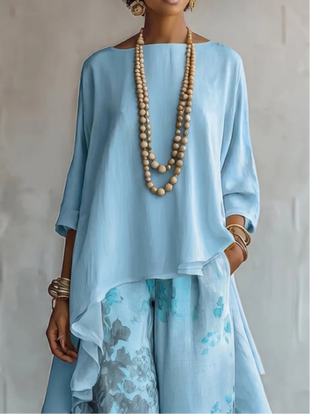 Geneva | Asymmetrical Fluid Floral Outfit