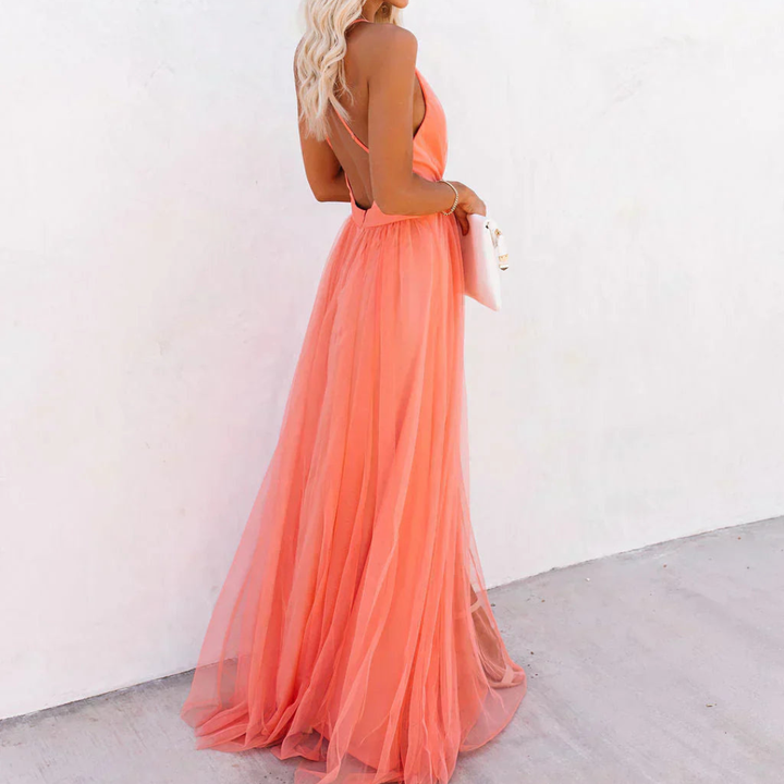 Rose | Coral Light Maxi Dress