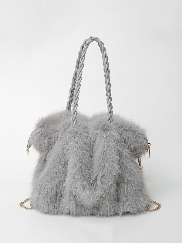 Charlotte - Versatile Plush Velvet Shoulder Tote Bag