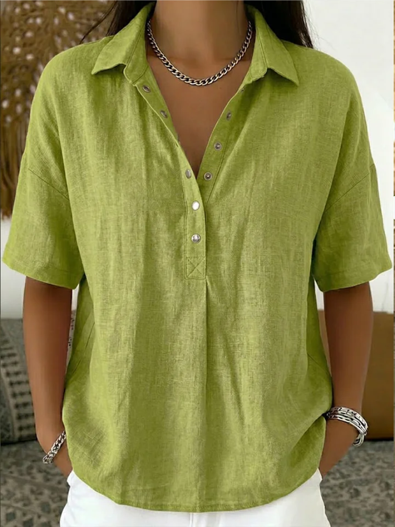 Velara | Blouse with Collar and Button Details