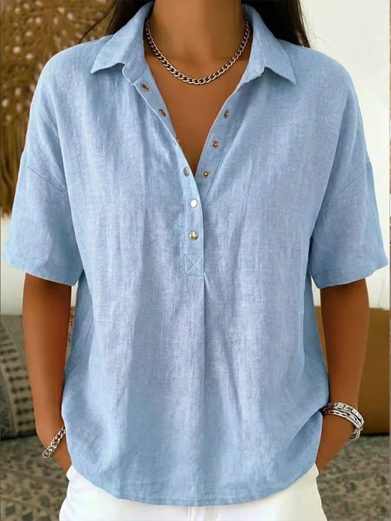 Velara | Blouse with Collar and Button Details