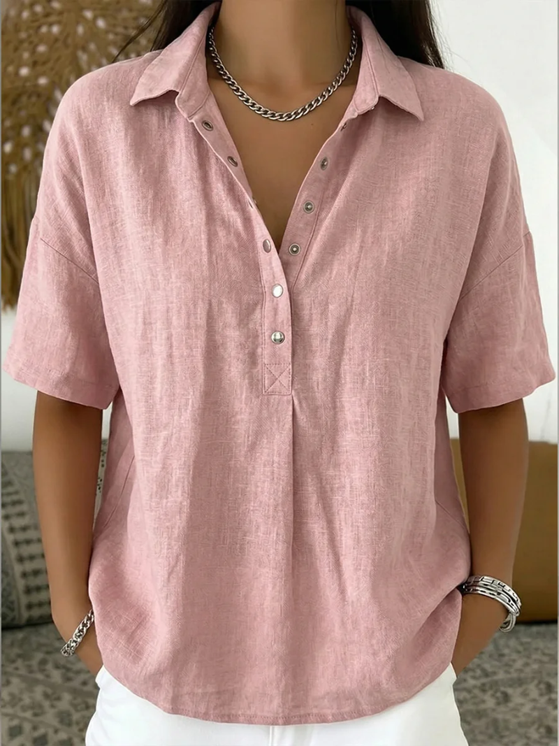 Velara | Blouse with Collar and Button Details