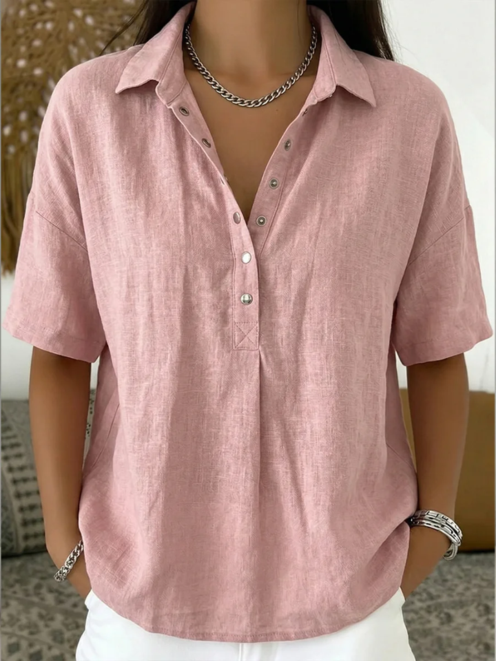 Velara | Blouse with Collar and Button Details