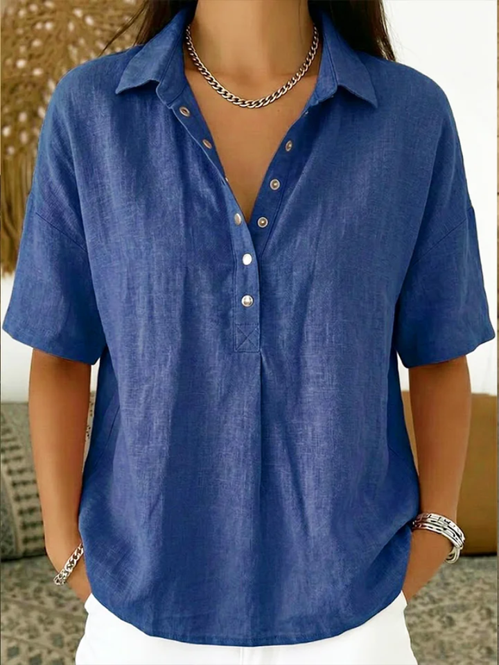Velara | Blouse with Collar and Button Details