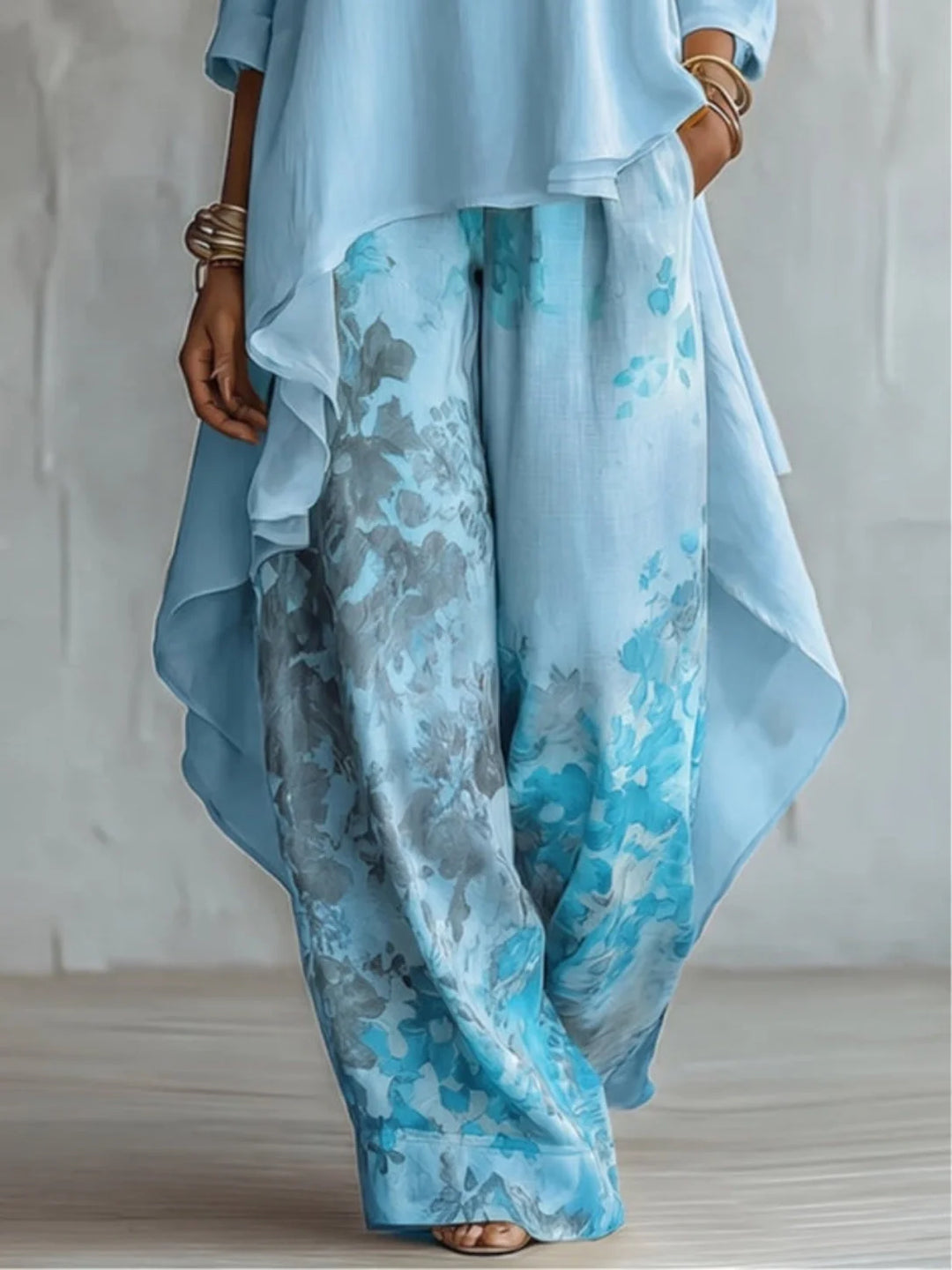 Geneva | Asymmetrical Fluid Floral Outfit