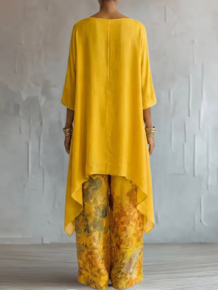 Geneva | Asymmetrical Fluid Floral Outfit