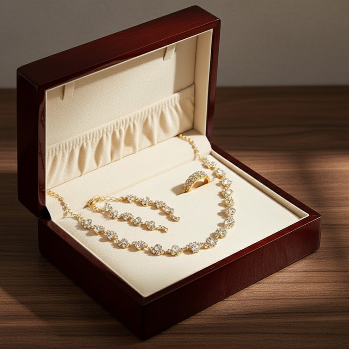 VALERINE | HIGH-END SPARKLE FLOWER JEWELLERY SET