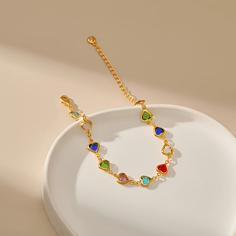 HEART-SHAPED GOLD BRACELET