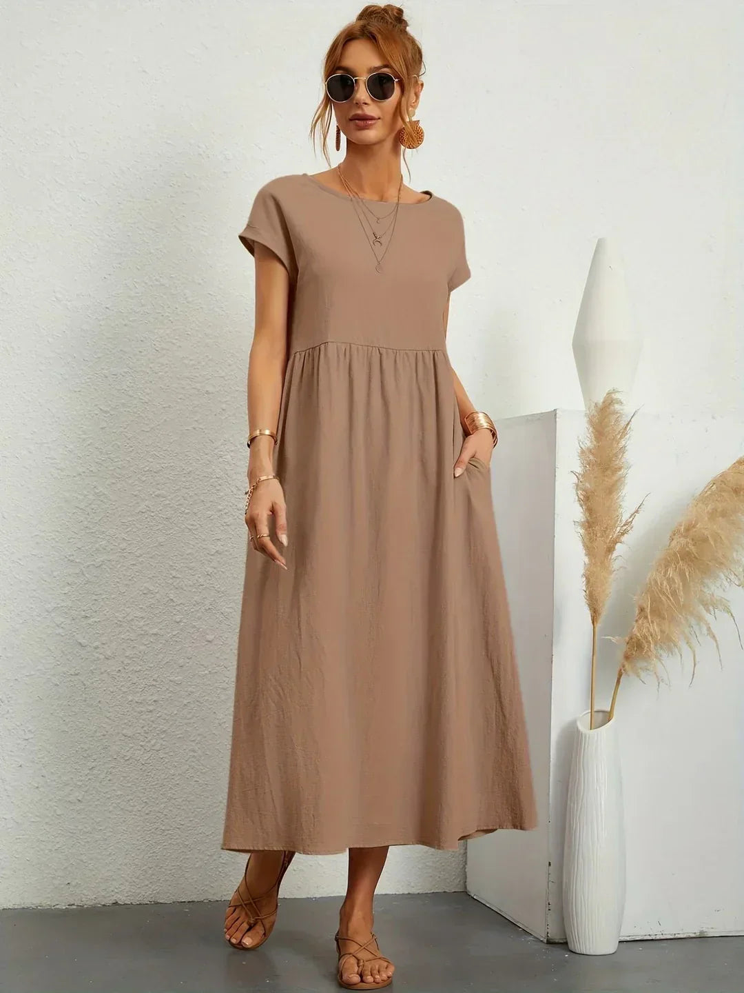 Gabrielle™ — Timeless elegance fluid midi dress