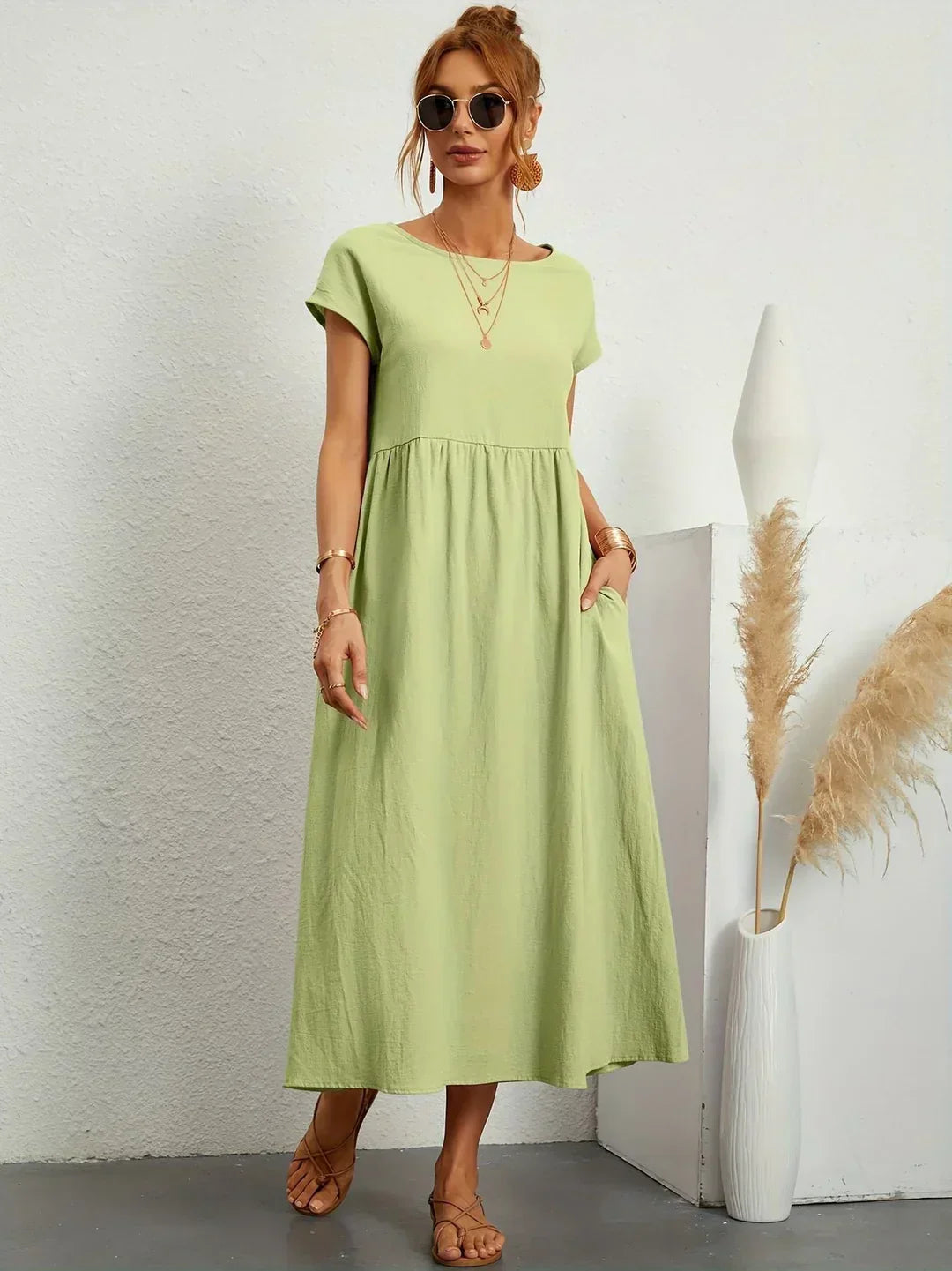 Gabrielle™ — Timeless elegance fluid midi dress