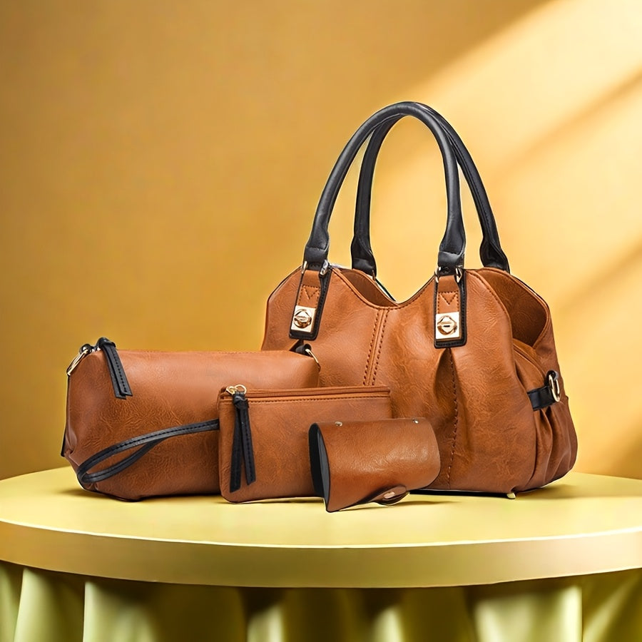 Zoe - Vintage 4-Piece Leather Bag Set