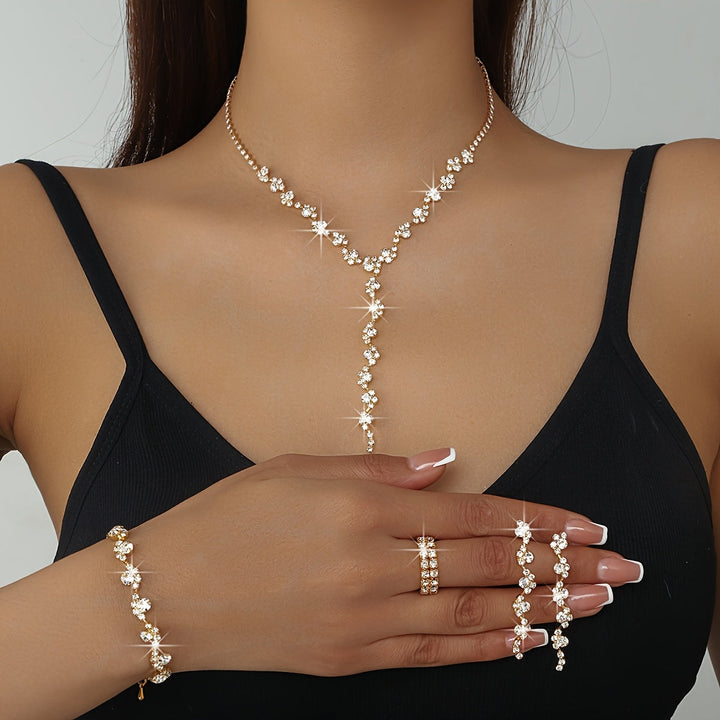 VALERINE | HIGH-END SPARKLE FLOWER JEWELLERY SET