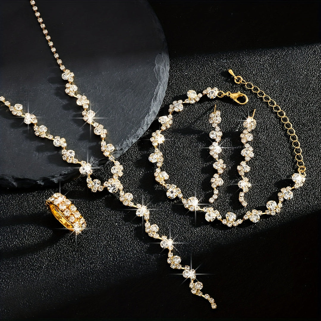 VALERINE | HIGH-END SPARKLE FLOWER JEWELLERY SET
