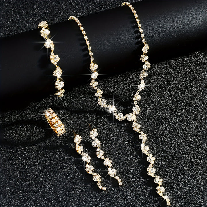 VALERINE | HIGH-END SPARKLE FLOWER JEWELLERY SET