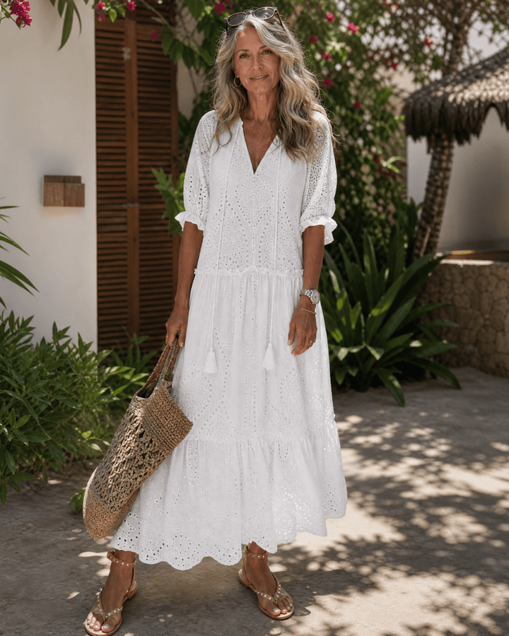 Eleanor | Midi Dress with V-Neck
