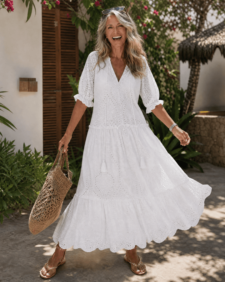 Eleanor | Midi Dress with V-Neck
