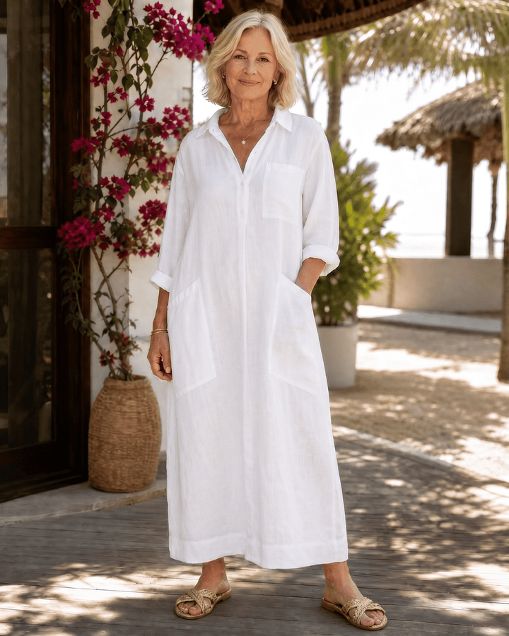 Aliénor | Midi Dress with Collar